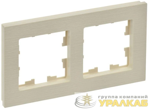 Рамка 2-м BRITE РУ-2-Бр беж. рифленый IEK BR-M22-51-K10 детальная картинка