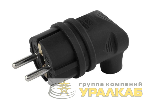 Вилка каучуковая с заземл. 90град 16А IP44 черн. V9-B-IP44 ЭРА Б0044542 детальная картинка