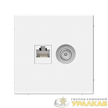 Розетка компьютерная + телевизионная 2-м ArtGallery RJ45 + TV кат.5E лотос SE 