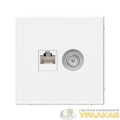 Розетка компьютерная + телевизионная 2-м ArtGallery RJ45 + TV кат.5E лотос SE 