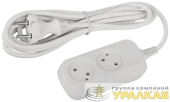 Удлинитель 2х3м без заземл. ПВС 2х0.75 UDL-10-230 Greenline Эра Б0065067