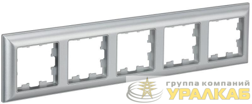Рамка 5-м BRITE РУ-5-Бр алюм./алюм. IEK BR-M52-12-K47 детальная картинка
