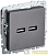 Розетка BRITE USB A+A 3.1А РЮ10-1-БрС механизм сталь IEK BR-U21-D31-K46
