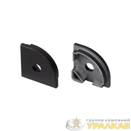 Заглушка SL-KANT-H20 BLACK с отверстием пластик (комплект) Arlight 