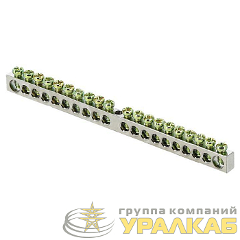 Шина PEN "ноль-земля" 6х9 20 отверст. цинк крепеж по центру PROxima EKF sn1-63-20