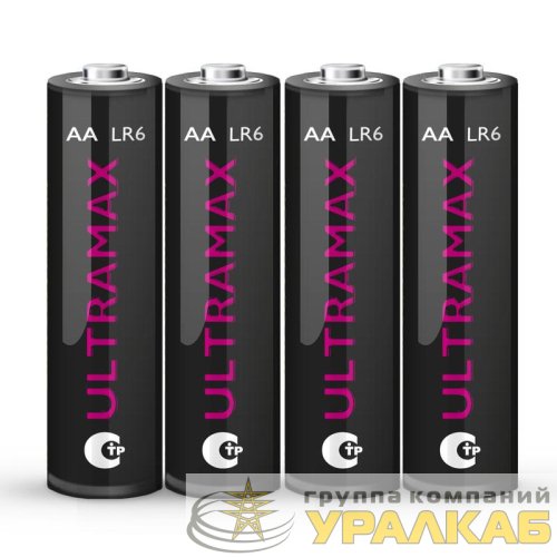 Элемент питания алкалиновый AA/LR6 1.5В Ultra Max LR6UM-B4 BL-4 (уп.4шт) ФАZА 5043022