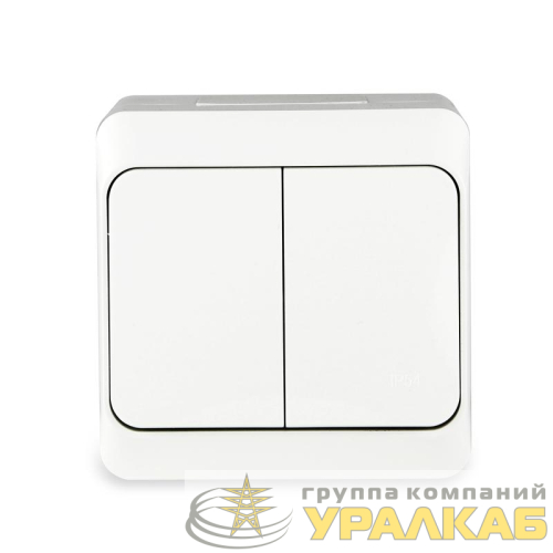 Выключатель 2-кл. ОП Nix 10А IP54 250В бел. TOKOV ELECTRIC TKE-NX-V2-C01-IP54 детальная картинка