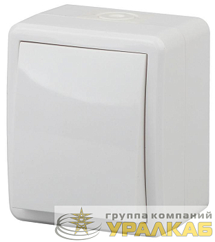 Выключатель 1-кл. ОП Эра Эксперт 10А IP54 11-1401-01 250В 10AX бел. Эра Б0020669