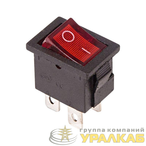 Выключатель клавишный 250В 6А (4с) ON-OFF красн. с подсветкой Mini (RWB-207 SC-768) блист. Rexant 06-0300-A