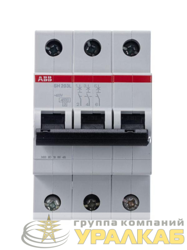 Выключатель автоматический модульный 3п C 25А 4.5кА SH203L C25 ABB 2CDS243001R0254 детальная картинка