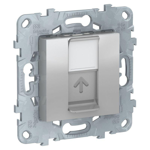 Механизм розетки компьютерная UNICA NEW RJ45 одиноч. кат.5е UTP алюм. SchE NU541130 детальная картинка