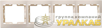 Рамка 4-м КВАРТА РГ-4-ККм горизонт. крем. IEK EMK40-K33-DM