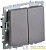 Выключатель 2-кл. СП BRITE ВС10-2-0-БрС 10А механизм сталь IEK BR-V20-0-10-K46
