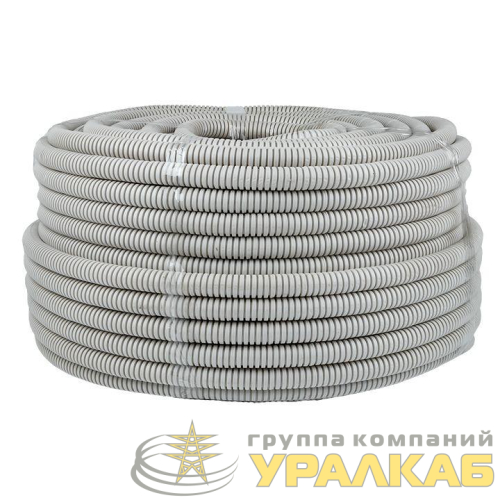 Труба гофрированная ПВХ d20мм с протяжкой сер. (уп.100м) Plast PROxima EKF tg-z-20 детальная картинка