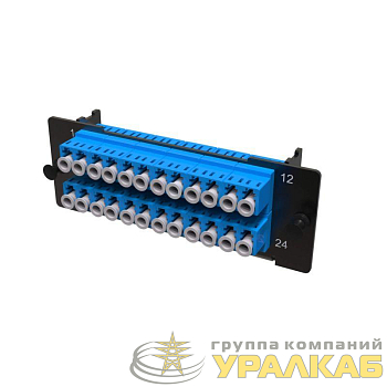Планка адаптерная с установленными 12xLC Duplex адаптерами (aligned key)(цвет адаптера - синий) OS2 1 HU DKC RNAP12L1US