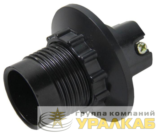 Патрон карболитовый с кольцом E14 черн. EKF 