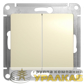 Выключатель 2-кл. СП Glossa 10А IP20 (сх. 5) 10AX механизм беж. SE GSL000251