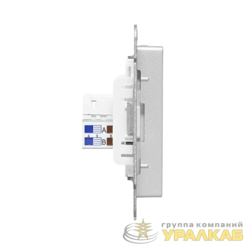 Розетка компьютерная 2-м СП Эпика RJ45 кат.5 механизм алюм. EKF 