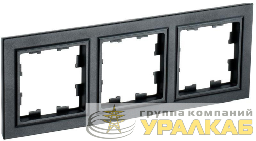 Рамка 3-м BRITE РУ-3-БрЧ черн. IEK BR-M32-K02 детальная картинка