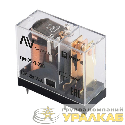 Реле промежуточное РП slim 25/1 10A 230В AC AVERES EKF rps-25-1-230 детальная картинка