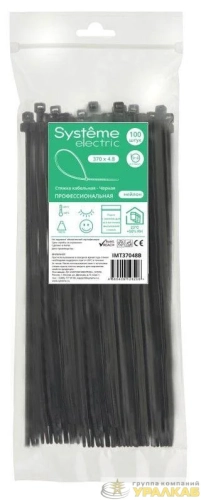 Стяжка кабельная 370х4.8 черн. (уп.100шт) SE 