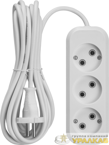 Удлинитель 3х2м без заземл. 10А IP20 90 507 OPE-S-03-200-X-2x1 бел. ОНЛАЙТ 