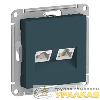 Механизм розетки компьютерной 2-м AtlasDesign RJ45 + RJ45 кат.5e изумруд SchE ATN000885