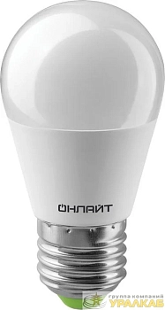 Лампа светодиодная 71 645 OLL-G45-6-230-2.7K-E27 6Вт шар 2700К тепл. бел. E27 450лм 220-240В ОНЛАЙТ 71645