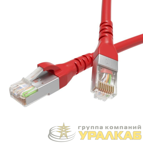 Патч-корд кат.5E F/UTP экранир. 4х2 LSZH 7м красн. DKC 