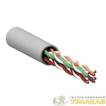 Кабель витая пара U/UTP кат.5E 4 пары 24 AWG solid PVC сер. (м) TERACOM PRO EKF 