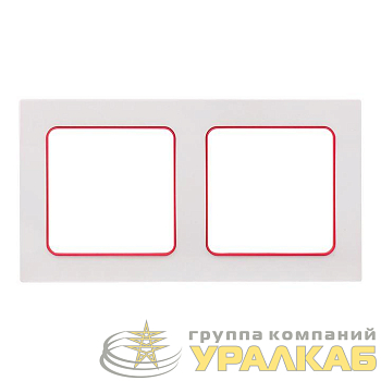 Рамка 2-м Стокгольм бел. с линией цвета красн. PROxima EKF EXM-G-305-20