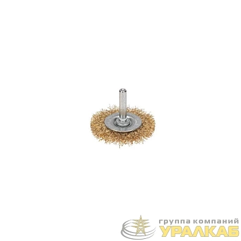 Щетка дисковая для дрели витая латунированная проволока 50мм Kranz 