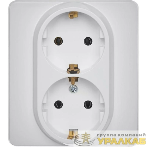 Розетка Inspiria 16А 250В 2х2P+E немецк. стандарт бел. IEK 