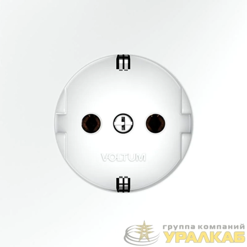 Розетка 1-м СП S70 16А с заземл. механизм бел. матов. Voltum 