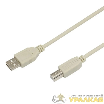 Шнур USB 2.0 (USB А-USB В) 3м бел. REXANT 18-1106