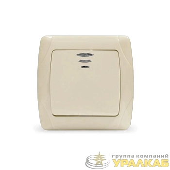 Выключатель 1-кл. СП Маргарита 10А IP20 с подсветкой сл.кость (ivory) UNIVersal 