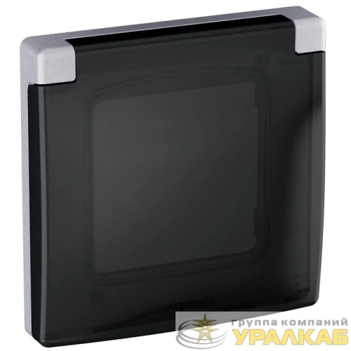 Рамка 1-м Inspiria IP44 с крышкой алюм. Leg 