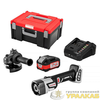 Машина шлифовальная угловая аккумуляторная УШМ-125/36ММ МультиМАКС 36В с бесщеточным (вентильным) двигателем + МультиБОКС 150 ИНТЕРСКОЛ 