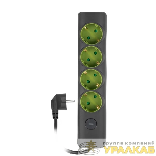 Удлинитель 4х3м с заземл с выкл. сер. ET-04-300G JAZZway 