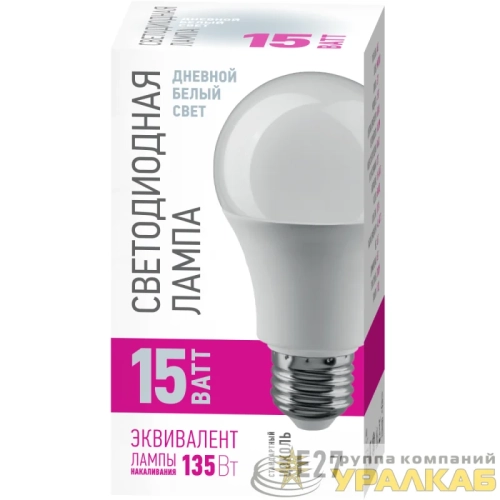 Лампа светодиодная 90 116 OLL-A60-15-230-6.5K-E27-PROMO 15Вт грушевидная 6500К E27 220-240В ОНЛАЙТ 