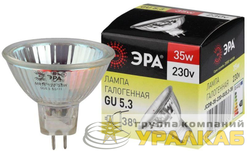 Лампа галогенная GU5.3-JCDR (MR16) -35W-230V-Cl ЭРА C0027363