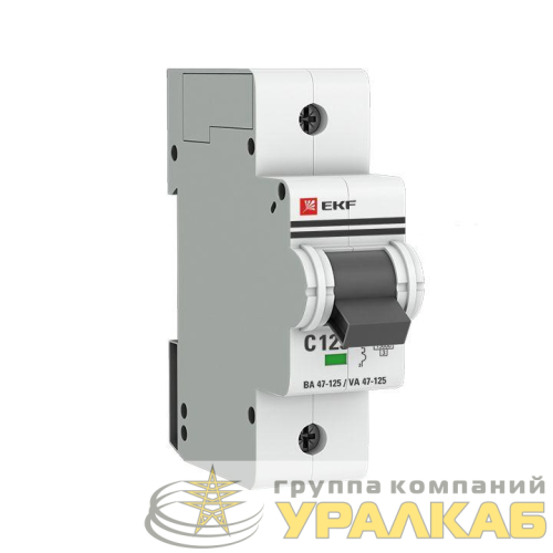 Выключатель автоматический модульный 1п C 125А 15кА ВА 47-125 PROxima EKF mcb47125-1-125C детальная картинка