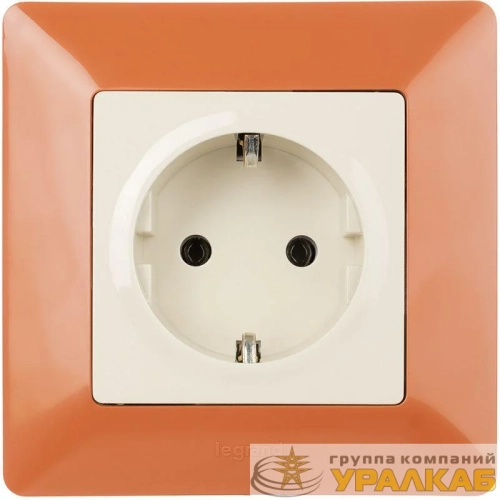 Розетка 1-м СП Valena Life 16А IP2X 250В 2P+E безвинтов. клеммы с лицев. панелью механизм сл. кость Leg 753521 детальная картинка