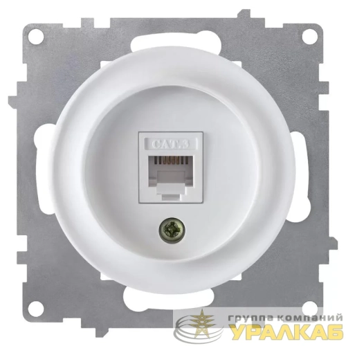 Розетка телефонная 1-м СП Florence RJ11 механизм бел. (1E20601300) OneKeyElectro 2172769 детальная картинка