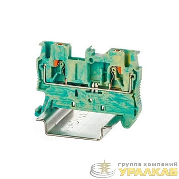 Клемма заземления зажим push-in 2 точки подключения 2.5кв.мм DKC VPR-2.5-PE-YG