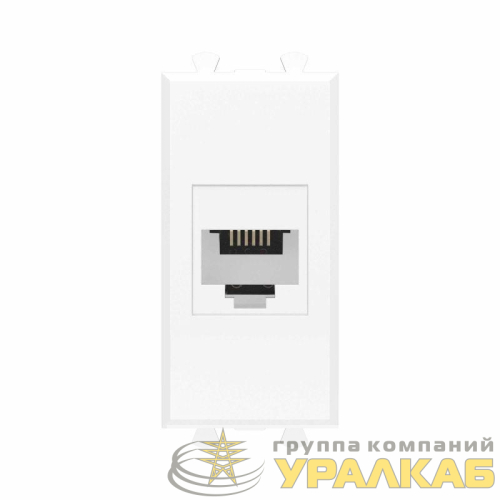Розетка телефонная 1мод. Avanti "Белое облако" RJ12 без шторок модульная механизм DKC 