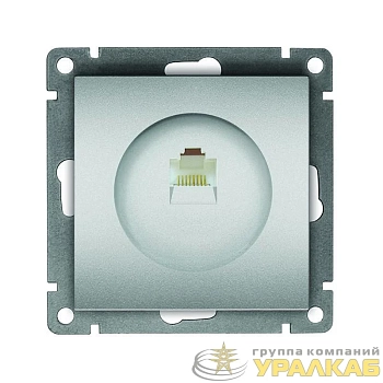 Розетка компьютерная 1-м СП Афина RJ45 кат.5E механизм серебр. Universal A0051-S