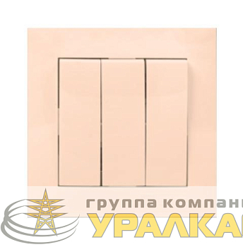 Выключатель 3-кл. СП Валенсия 10А крем. PROxima EKF EWV10-024-20