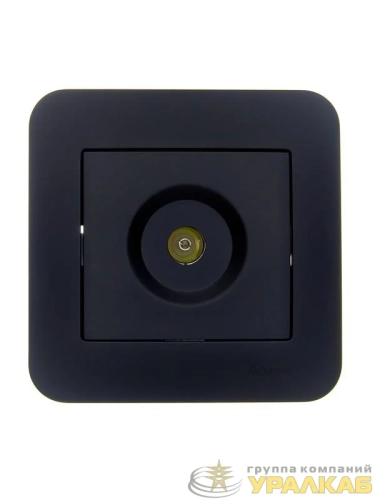 Розетка телевизионная проходная TV СП ASTI IP20 в сборе черн. бархат LEZARD 