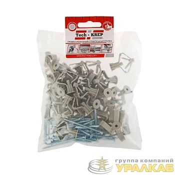 Дюбель для гипсокартона "бабочка" 10х50 с саморезом 4х60 (пакет) (уп.40шт) Zitar 